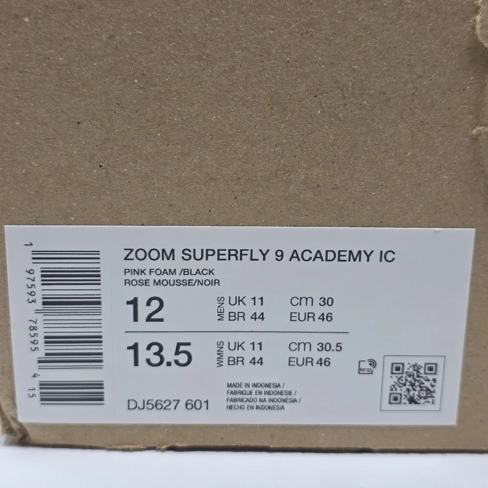 Nike Zoom Superfly 9 IC Indoor Soccer Shoes Pink DJ5627-601 Men's Size 12 New